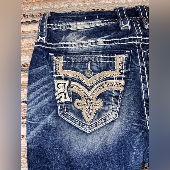 Rock Revival Karah Easy Skinny Jeans size 28 x 32 Bling Distressed - Picture 11 of 16